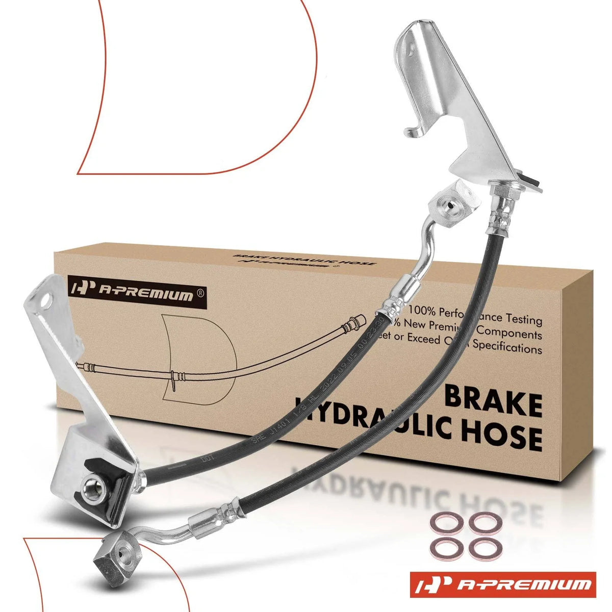 2X Rear Brake Hydraulic Hose for Buick LaCrosse (2005–2009)