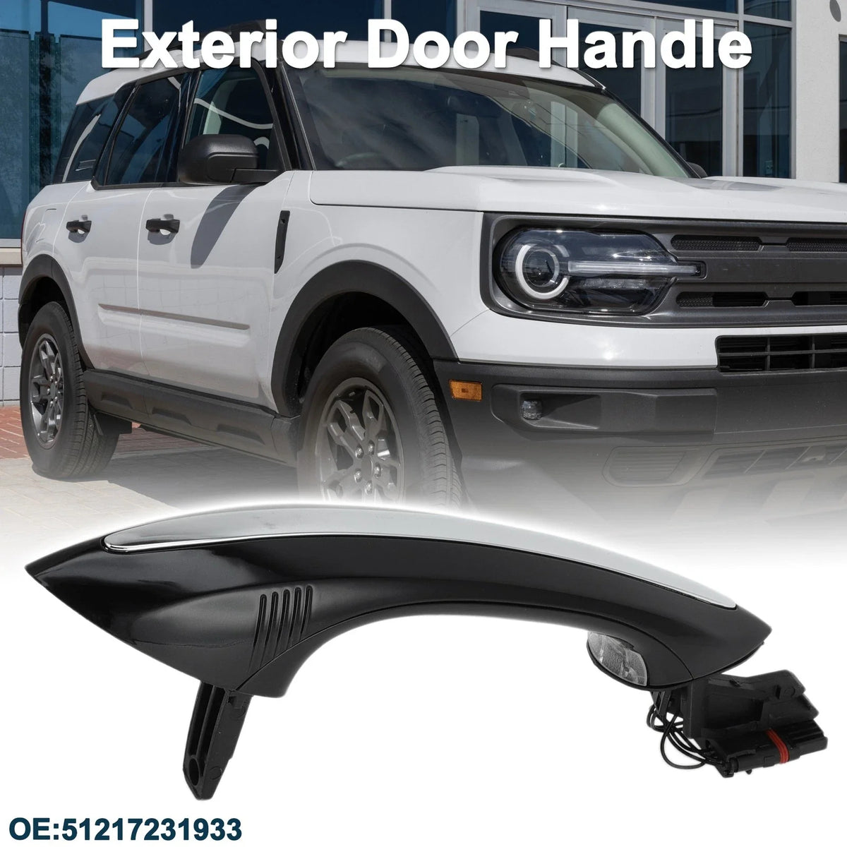 Rear Left Exterior Door Handle for BMW F07 F10 (2009–2017) No. 51217231933 Black Silver Tone