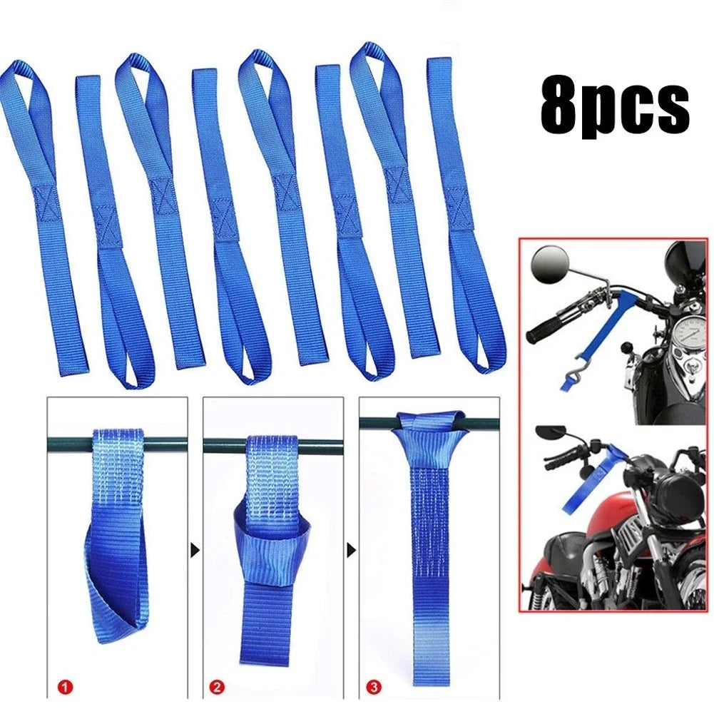 8x Heavy Duty Soft Loop Tie Down Straps for ATV UTV Motorcycle