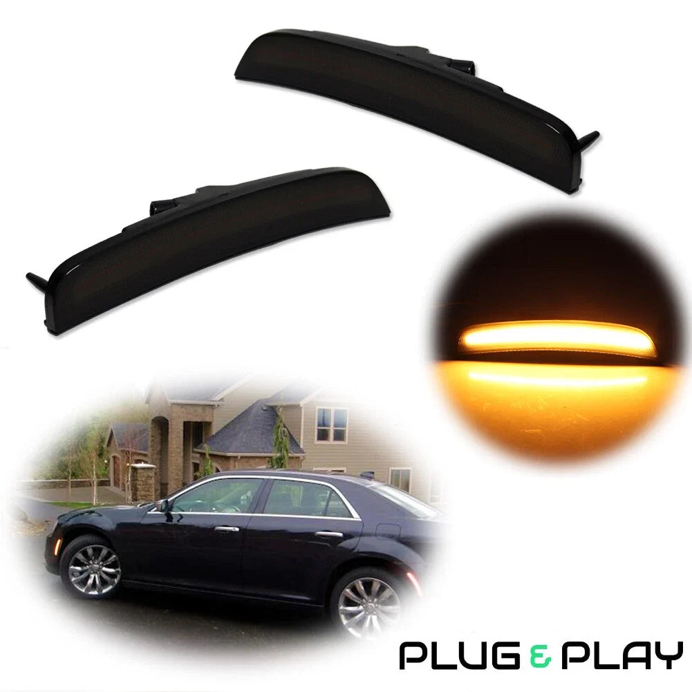 Front Amber LED Side Marker Indicator Lights for Chrysler 300 (2015–2023)