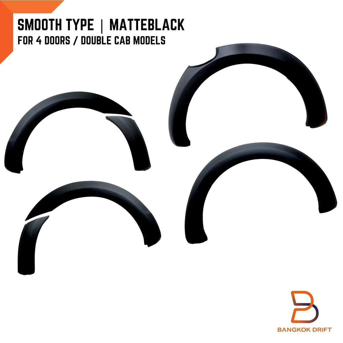 2012-2015 Ford Ranger T6 PX1 Matte Black Fender Flares