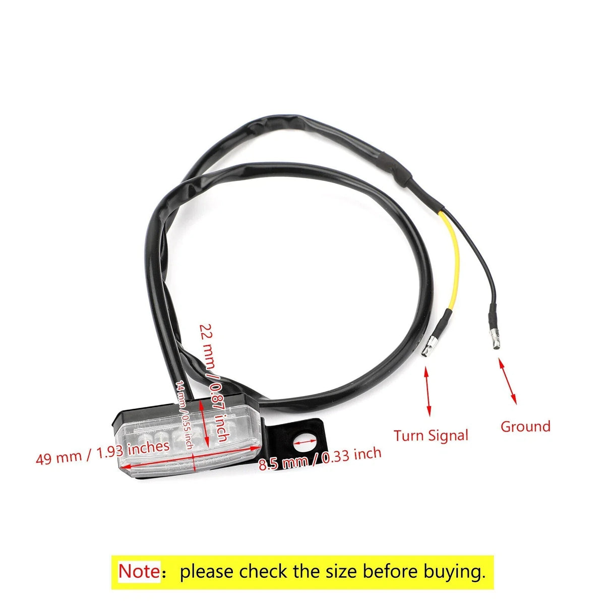 Universal Motorcycle LED Front Turn Signal Lamps - 1 Pair