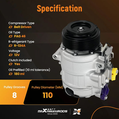 7SBU17C AC Compressor for BMW X5 sDrive35i (2014–2015) 64529154070 CO29221C