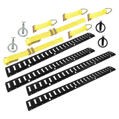 4-Piece E Track Tie Down Rail Kit for Vans & Trailers
