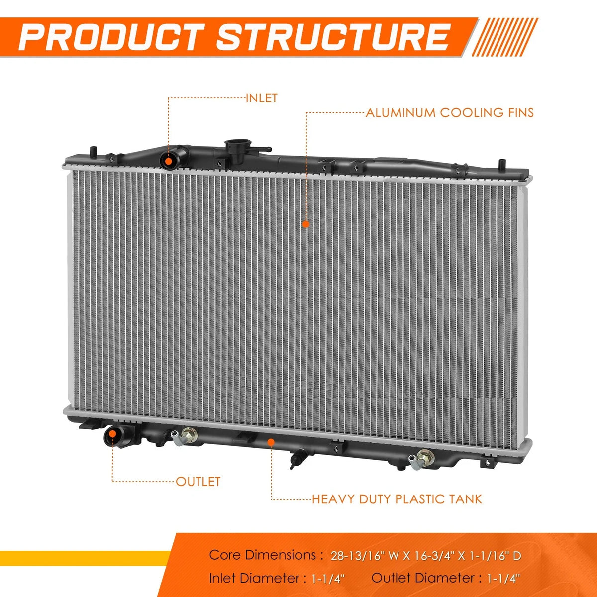Aluminum Core Cooling Radiator DPI-13081 for Acura RL 2009-2012