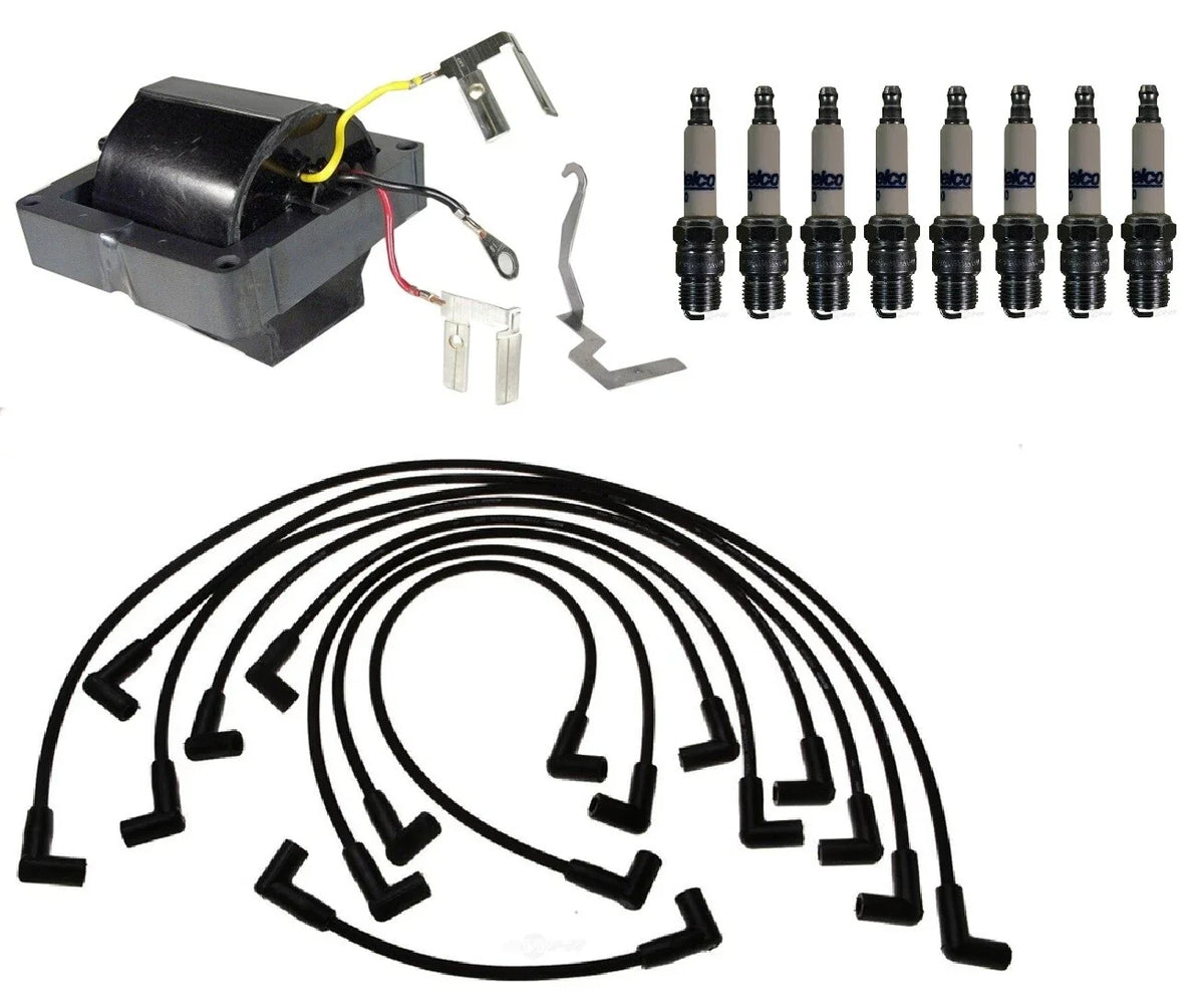Ignition Wires & Spark Plugs Kit for Chevy K20 K30 GMC C2500 (1 Coil, 8 Plugs)