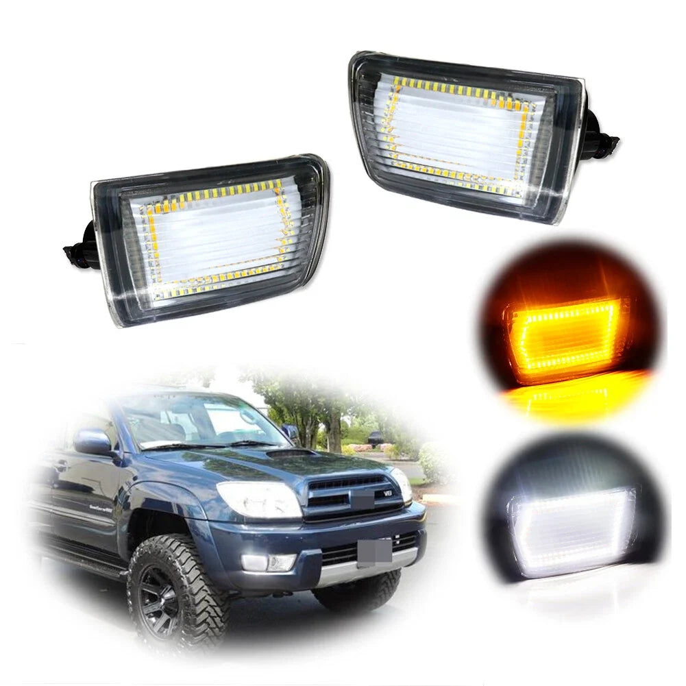 Clear Switchback Amber LED DRL Front Signal Lights for Toyota 4Runner (2003–2005)