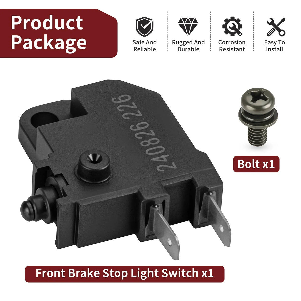 Front Brake Stop Light Switch & Bolt for Yamaha MT-07 MT-09 (2018–2024)