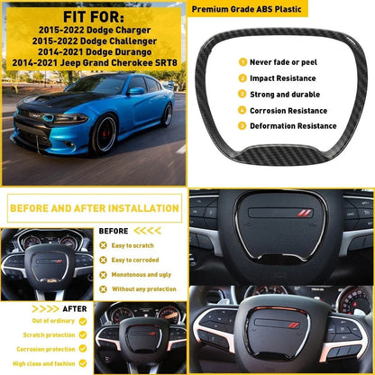 Trim Cover for Steering Wheel - Dodge Challenger Charger Durango 2015-2023