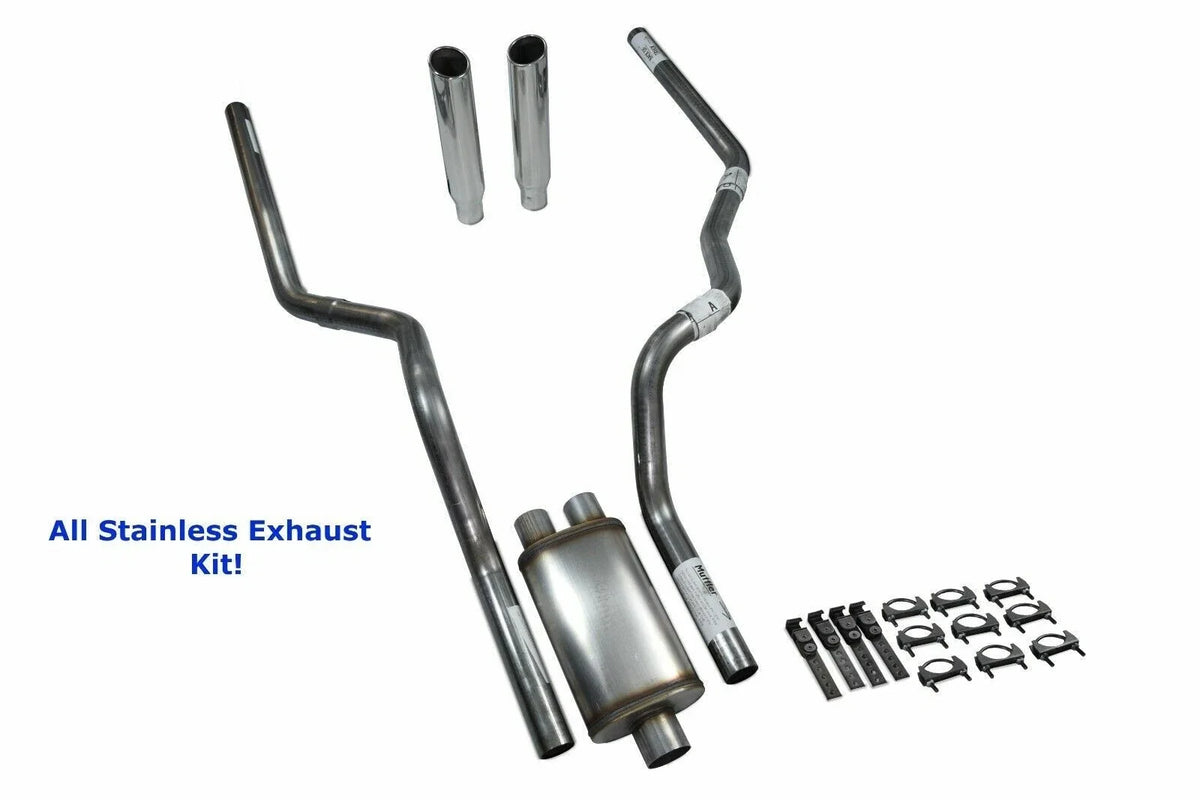 Dual Exhaust Kit for Ford F150 (2015–2020) Stainless Rolled Tip