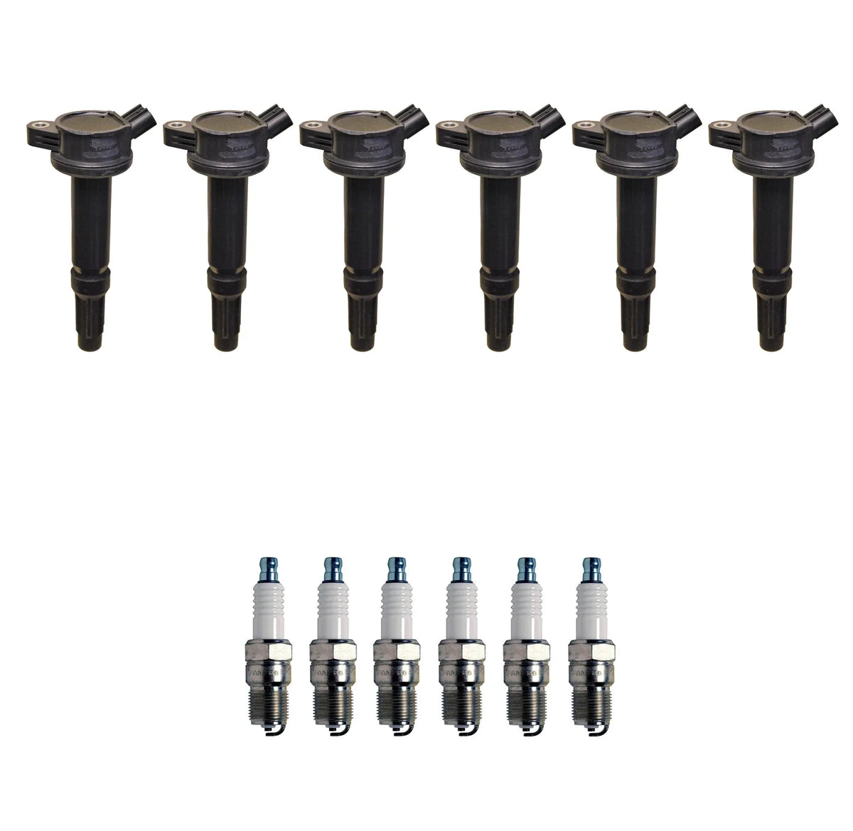 Set of 6 Ignition Coils & 6 U-Groove Spark Plugs for Ford Mercury V6