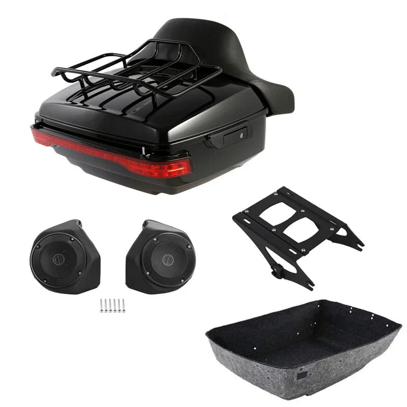 Trunk Backrest Light Speaker Rack for Harley Touring 2014-2023