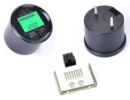 Backlit LCD Battery Level Hour Meter Gauge for 12v 24v 36v 48v Systems