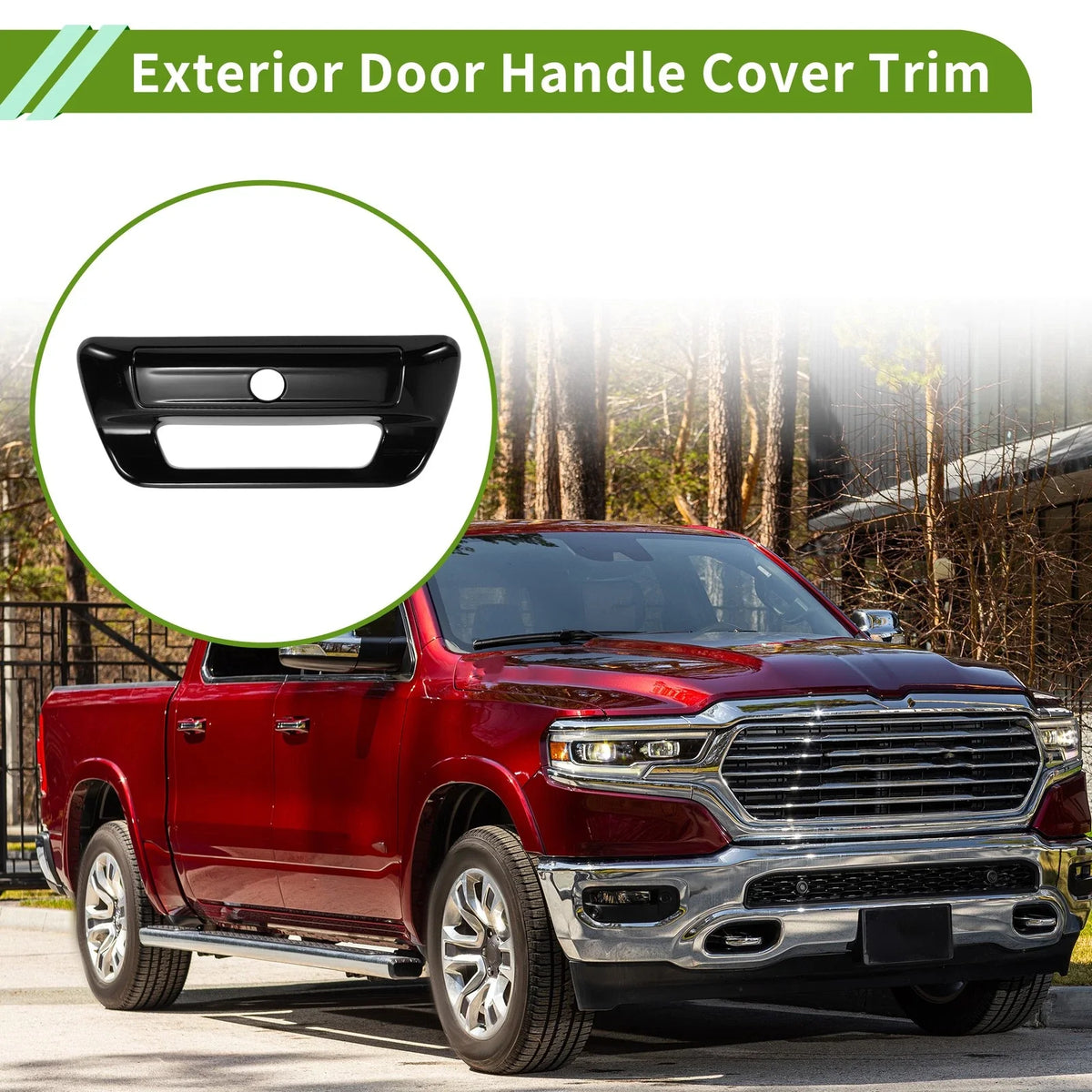 Exterior Door Handle Cover Trim for Dodge Ram 1500 2500 3500 (1 Pc)