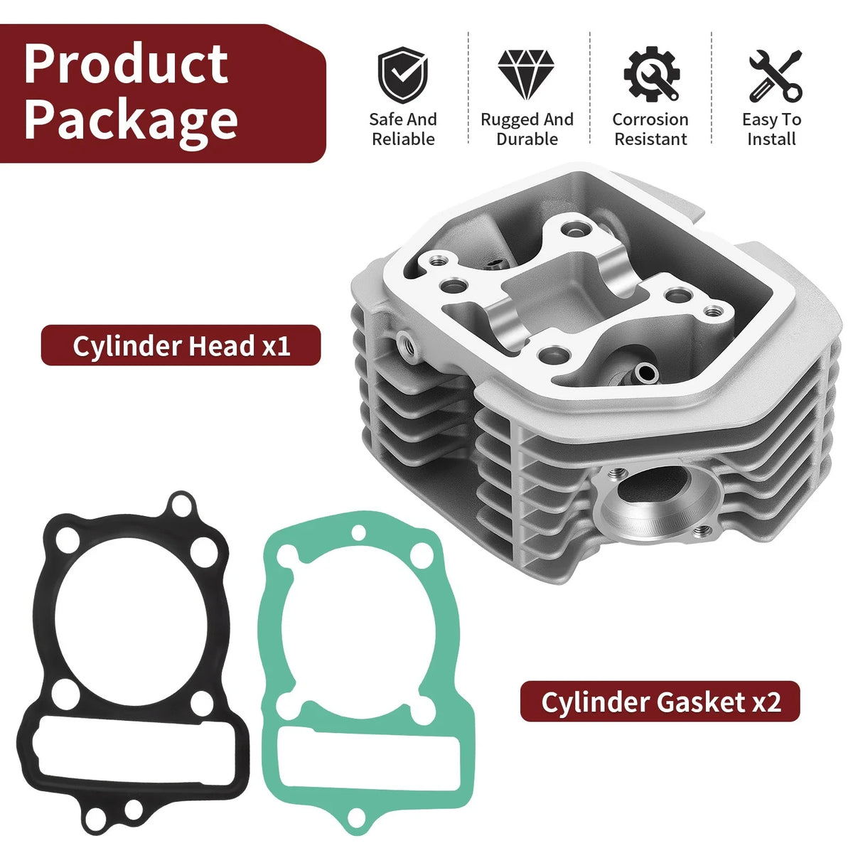 Cylinder Head for Honda CRF100F (2004–2013) 12200-KN4-A61 w/ Gasket