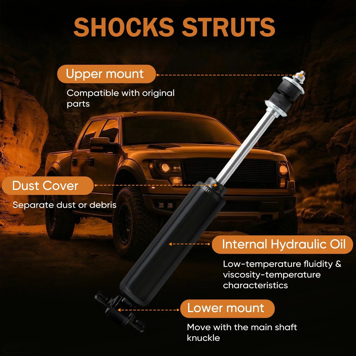 Set of 2 Front Bare Struts Shocks Absorbers for GMC Savana 2500/3500