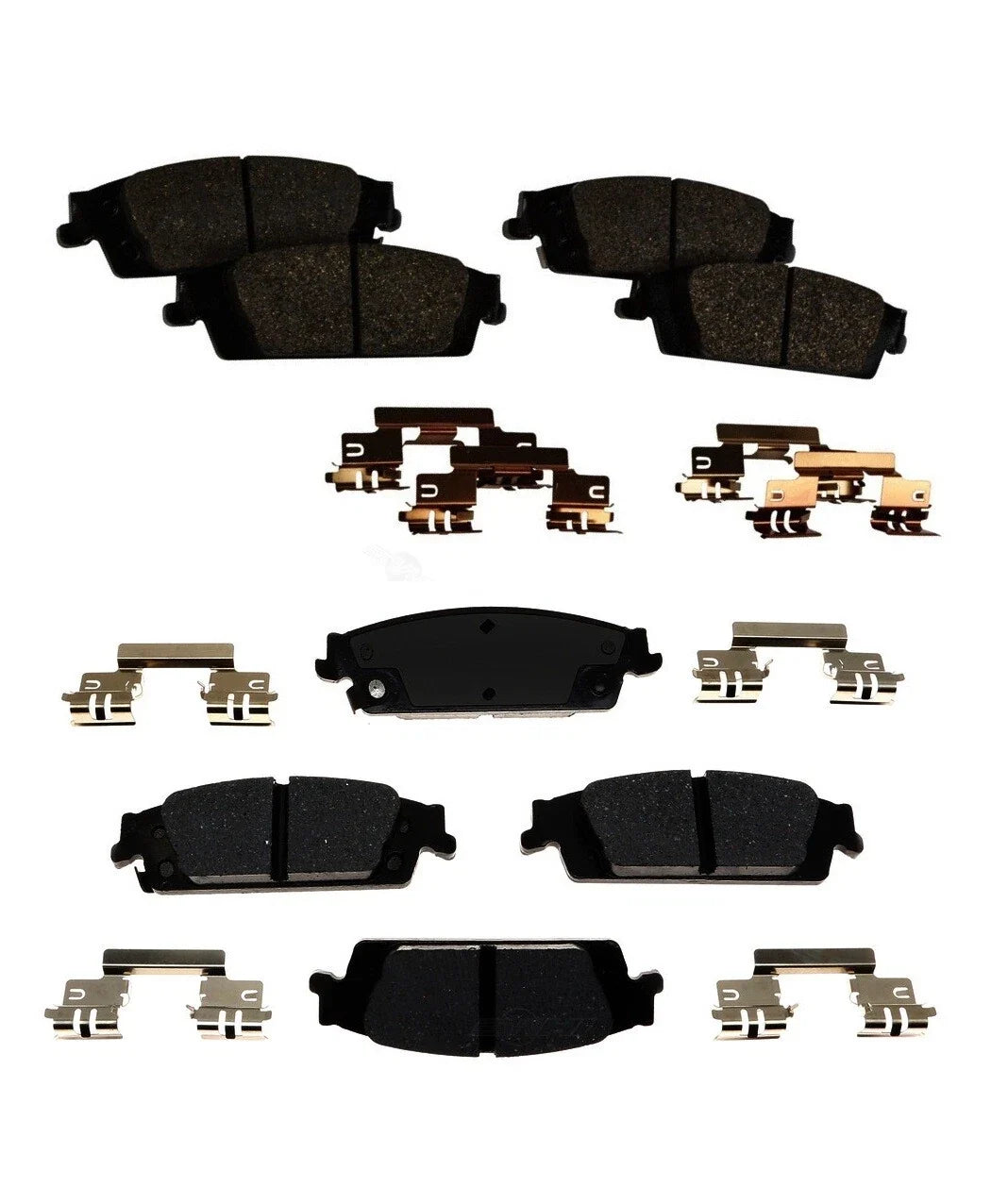 Set of 4 Front & Rear Brake Pads for Chevrolet Silverado 1500 (2014)