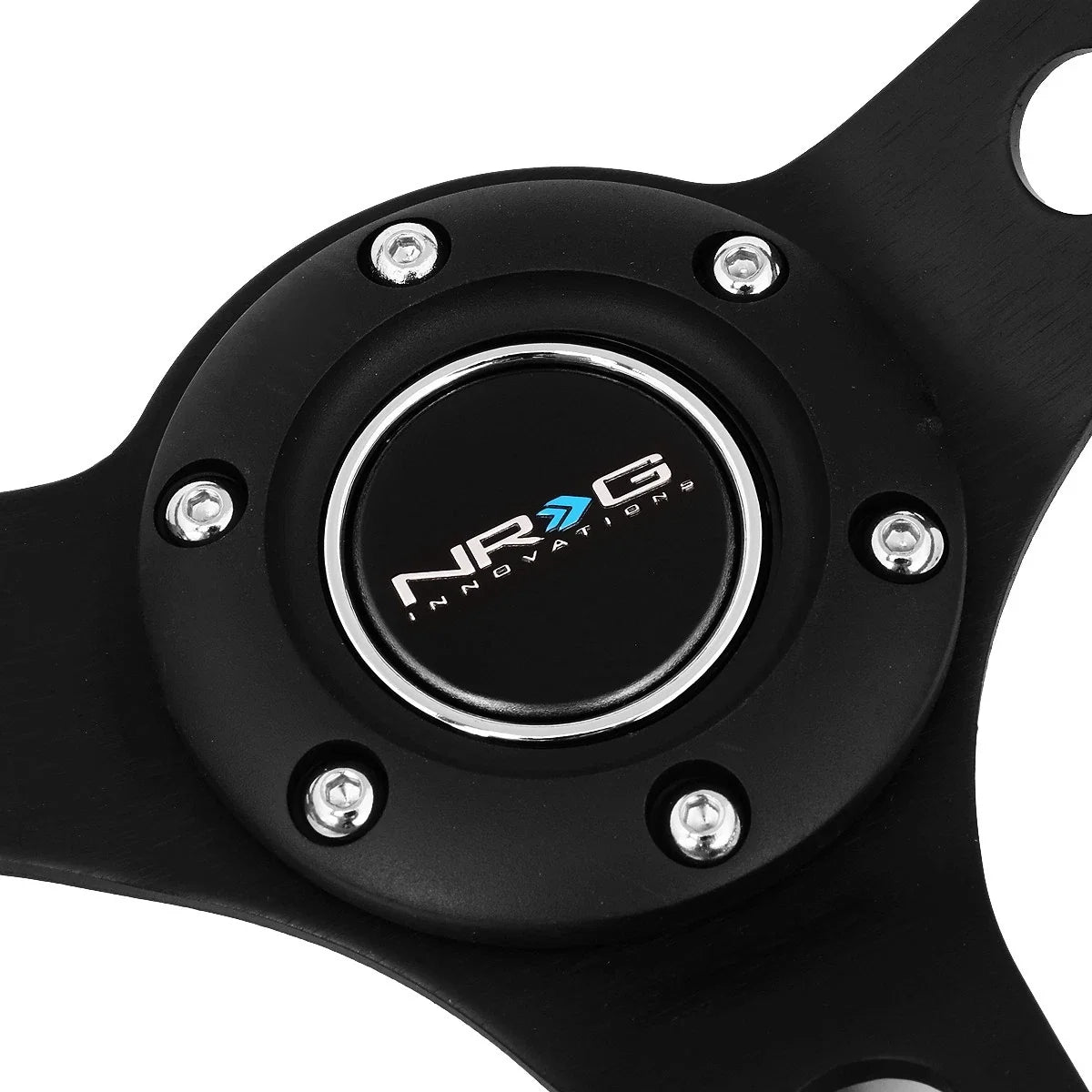 NRG 35cm Deep Dish Steering Wheel for Universal Fit (3" Deep, Red Leather)