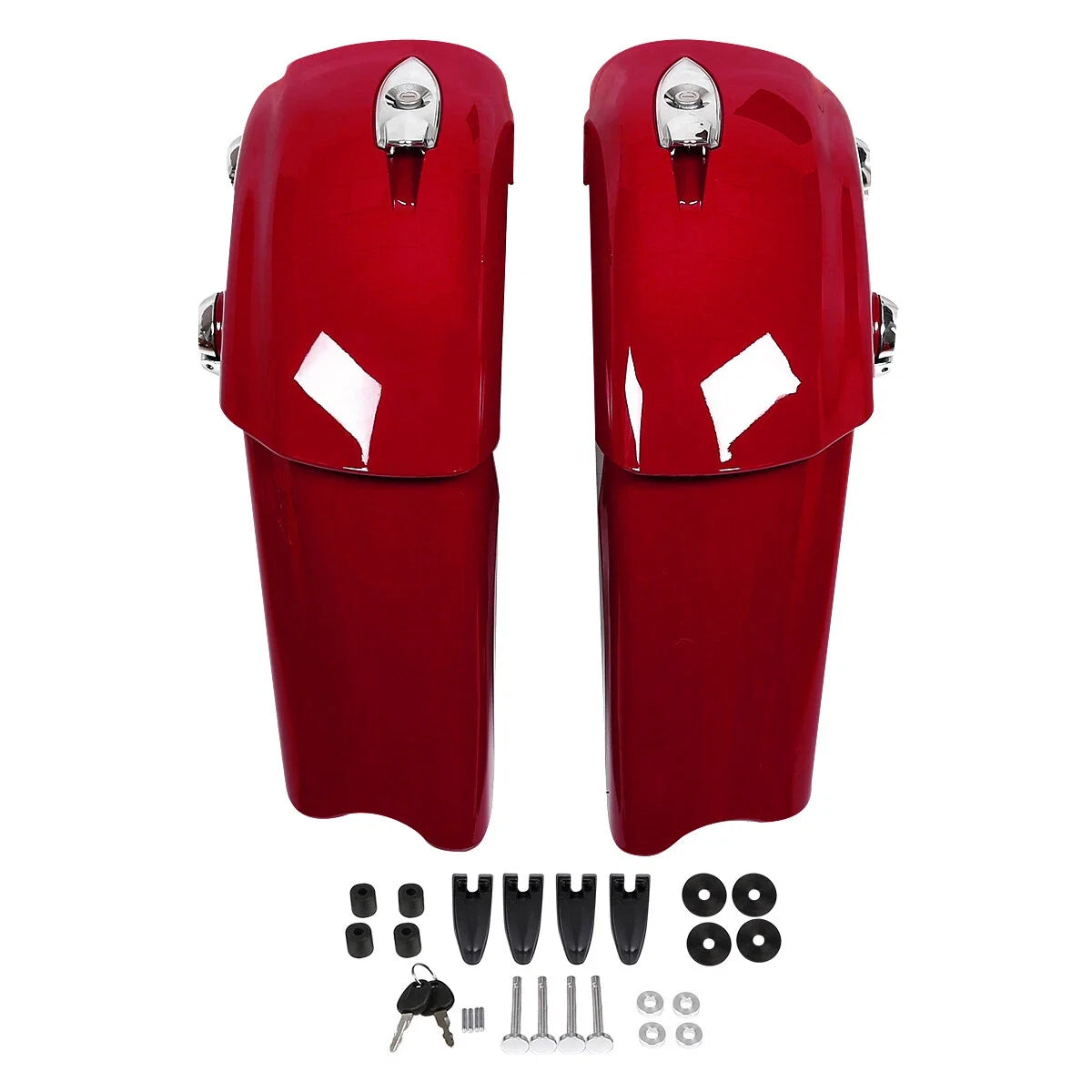 Red Saddlebag Electronic Latch Lid for Indian Chieftain Chief (2014–2020)