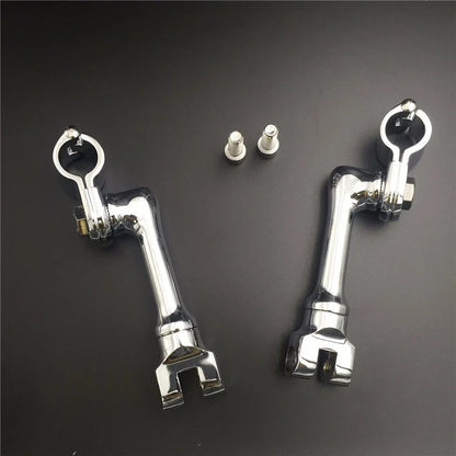 Universal Motorcycle Chrome Footpeg Mounting Kit 1.5" Adjustable