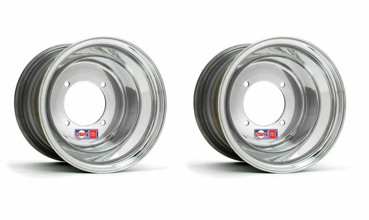 Set of 2 DWT Polished Rear Wheels Rims 8x8 4/115 for Raptor 700 YFZ450 Banshee