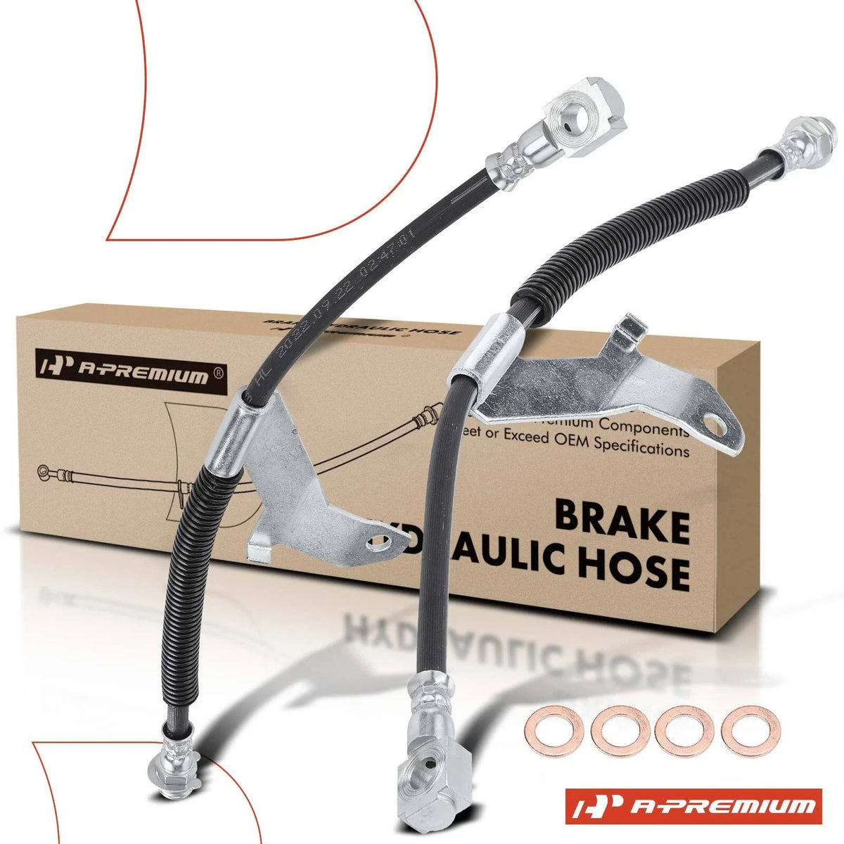 2X Front Brake Hydraulic Hose for Olds Achieva (1992–1998)