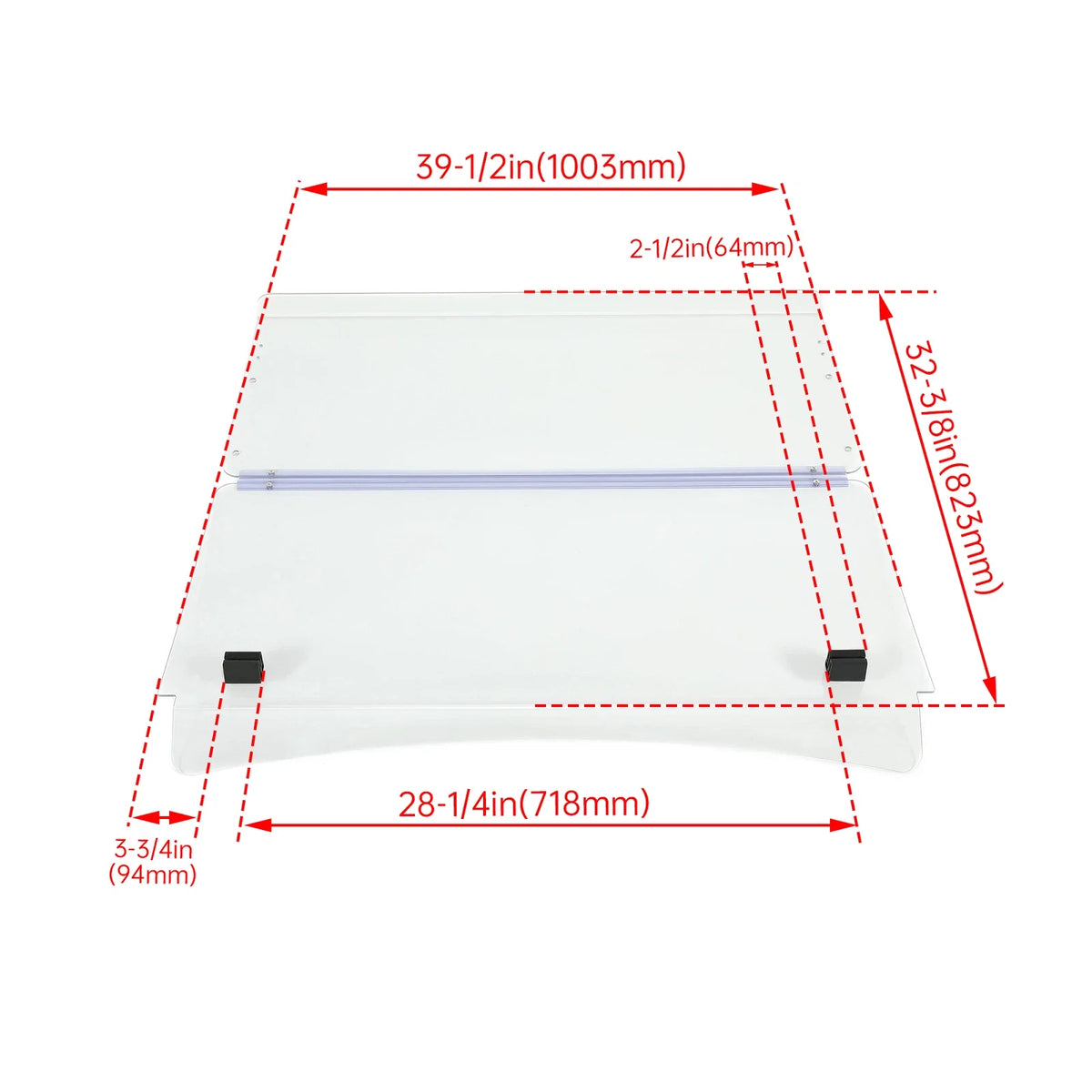 Front Folding Clear Windshield for EZGO Express S4/L4 Golf Cart (2016–2023)