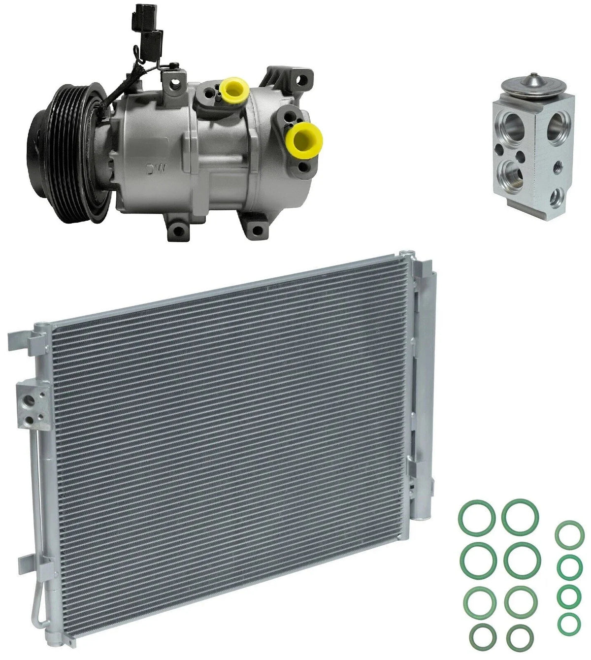 AC Compressor Kit With Condenser Replacement for Hyundai Veloster (2016–2016)