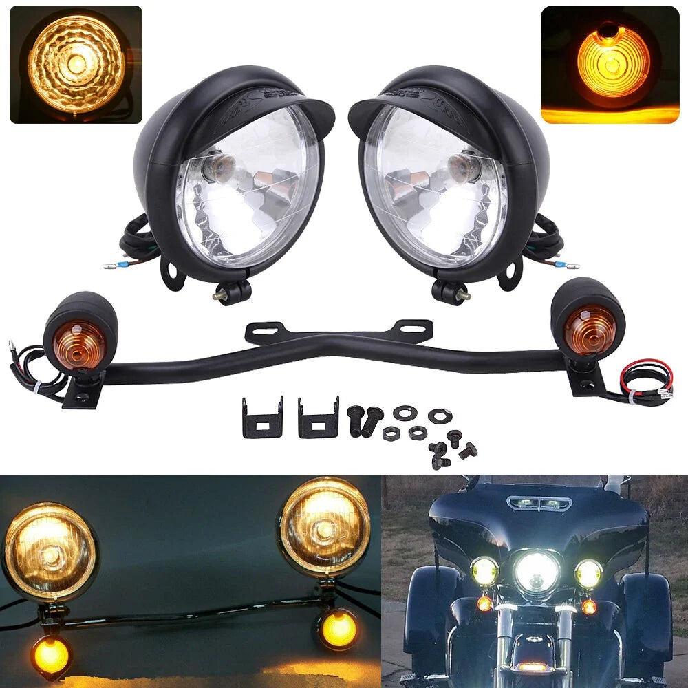 Turn Signal Light and Spot Light Bar Bracket for Motorcycle