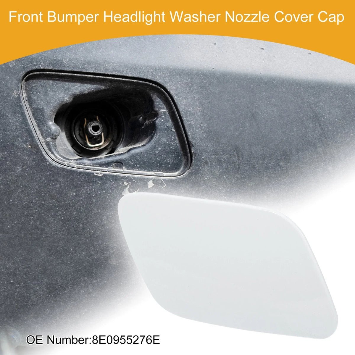 Front Right Washer Nozzle Cover Cap for Audi A4 (2005–2008) 1Pcs White