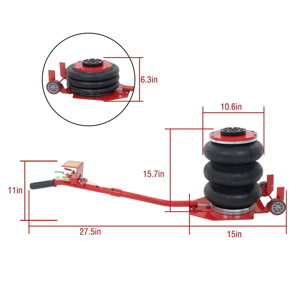 Triple Bag Air Jack for SUV (6600lbs/3 Ton)
