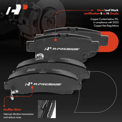 8-Piece Ceramic Brake Pads for Honda Ridgeline (2006–2011) & Acura TL