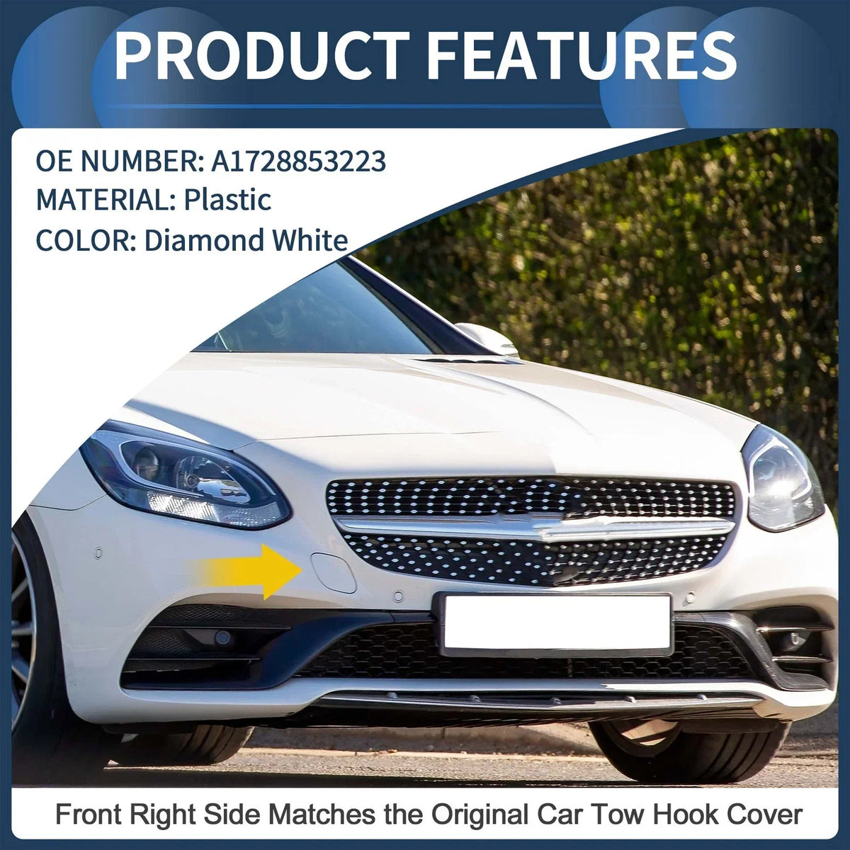 Front Tow Hook Cover for Mercedes-Benz W172 (2012-2016) Bumper