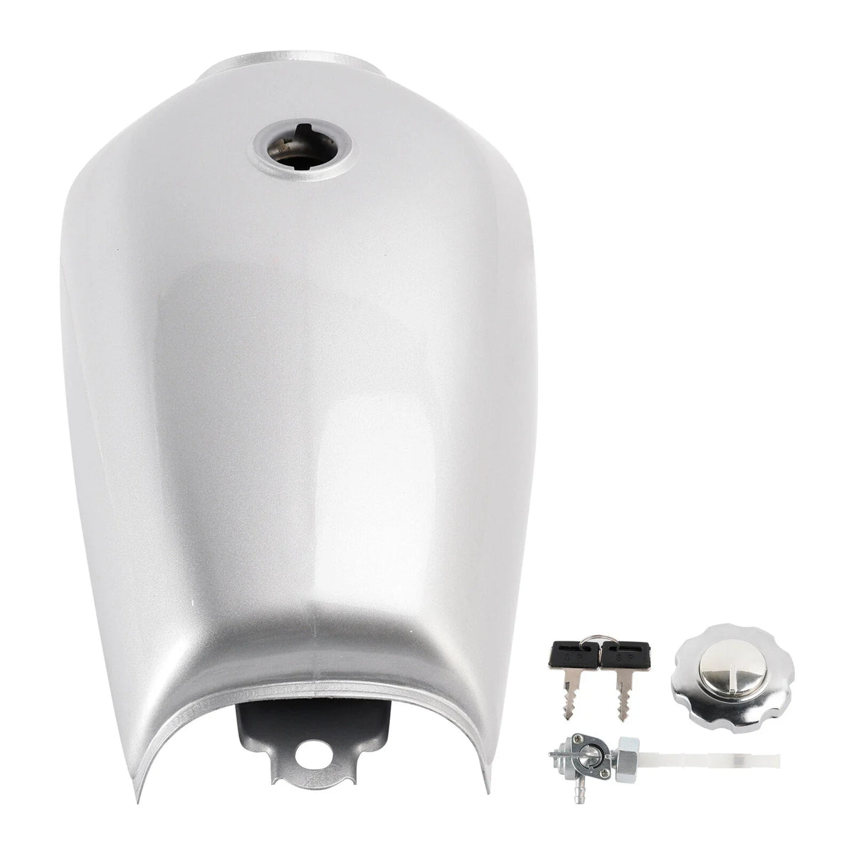 Gas Tank for Cafe Racer Bobber Scrambler (Silver)