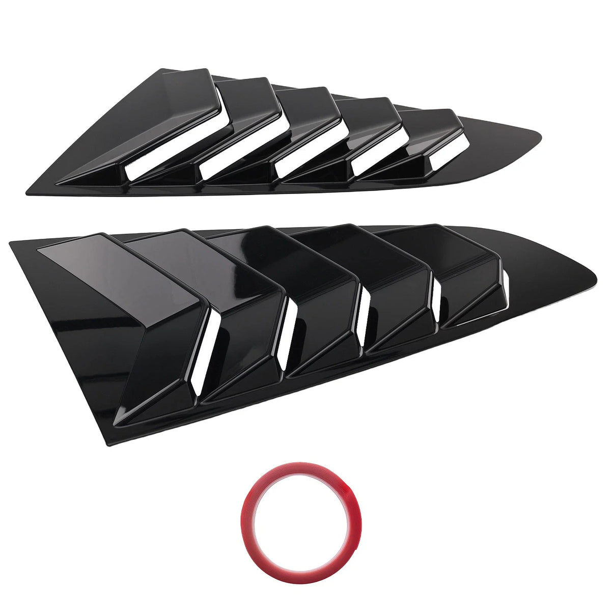 Gloss Black Painted Side Window Louvers for Ford Mustang Coupe (2015–2022)