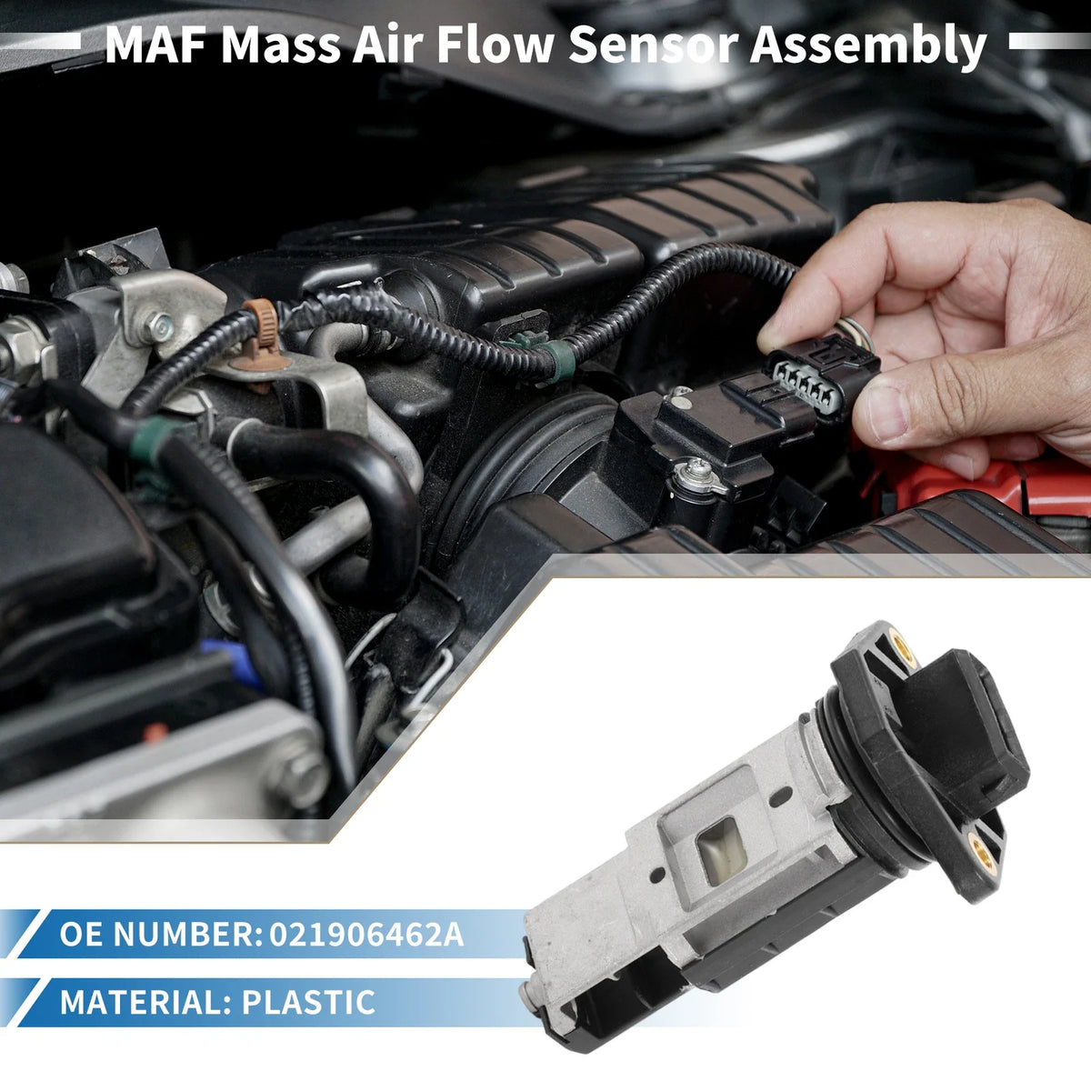 MAF Mass Air Flow Sensor for Volkswagen EuroVan V6 2.8L (1997–2000) 021906462A
