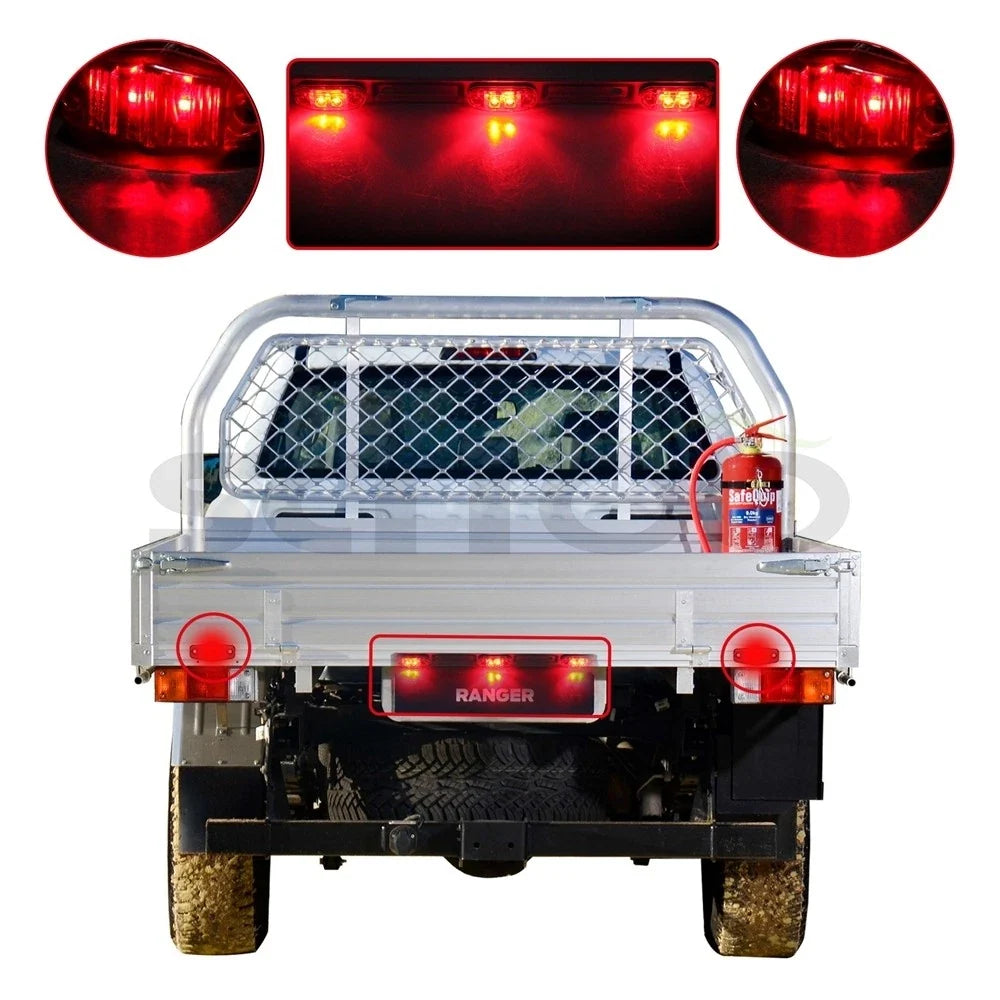 16" LED Light Bar + 2 Red Side Markers for Vehicles