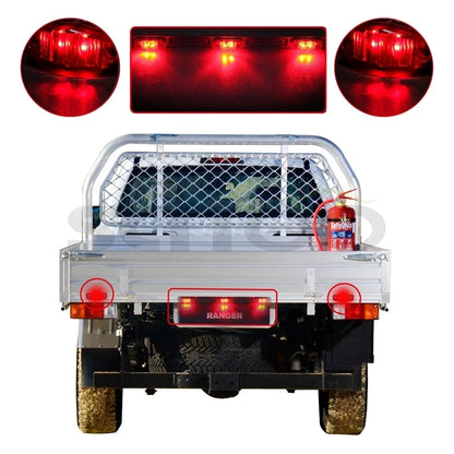 16" LED Light Bar + 2 Red Side Markers for Vehicles