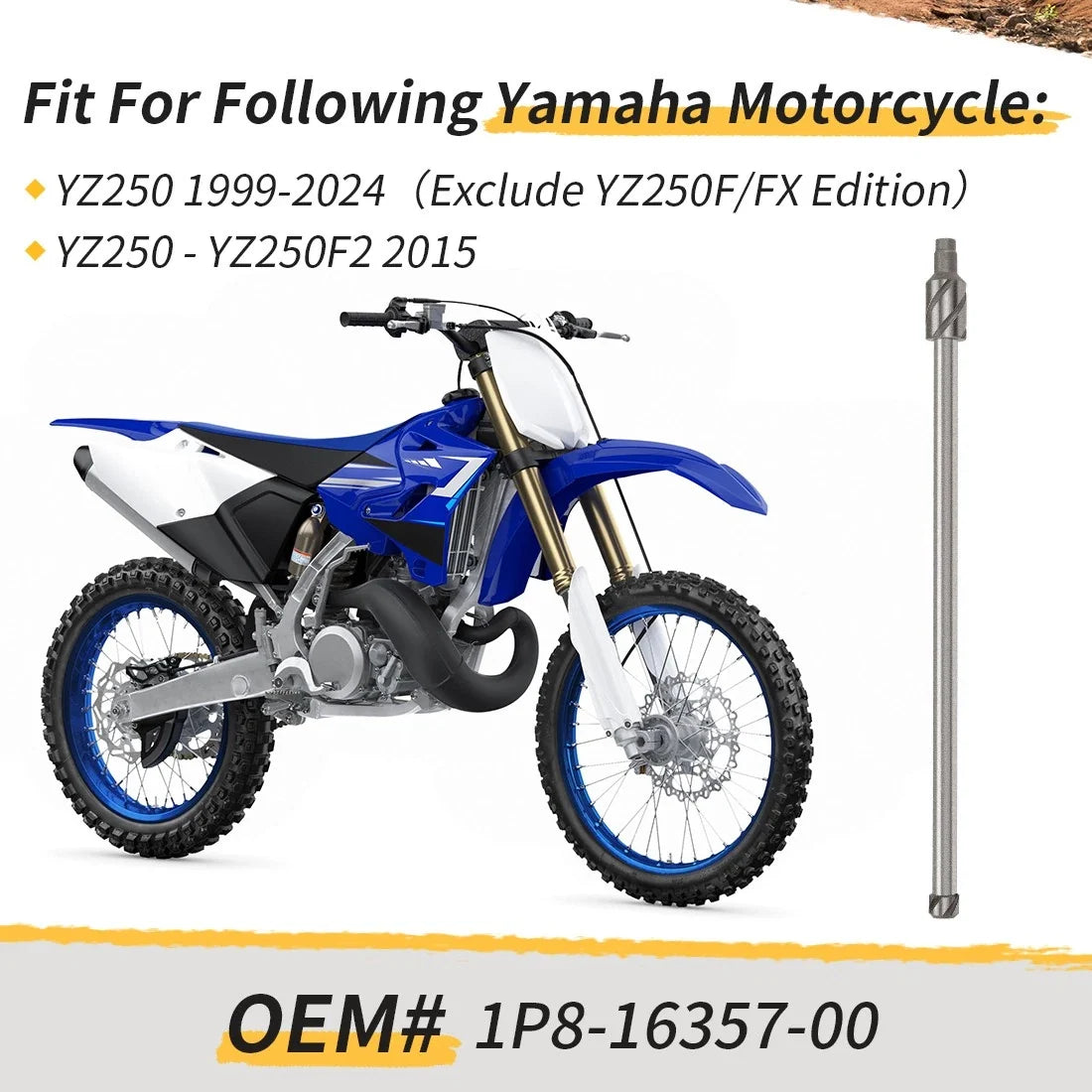 Clutch Push Rod for YZ250 Yamaha 1999–2024 1P8-16357-00