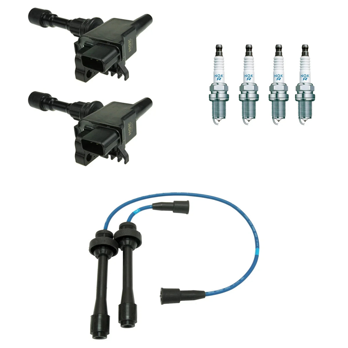 2X Ignition Coil Wires & 4 Iridium Spark Plugs for Miata (1990–2005)