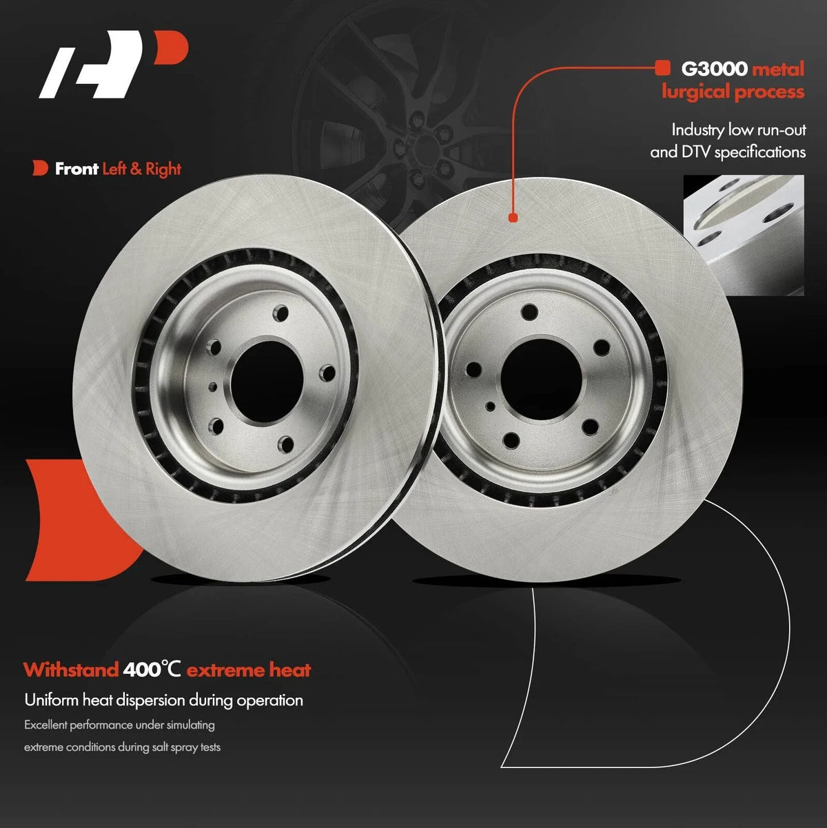 Front Brake Rotors and Ceramic Pads for Nissan 350Z (03-08)