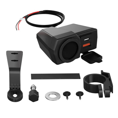 Phone Charge Holder with Volt Temperature Gauge for Universal Moto Scooter