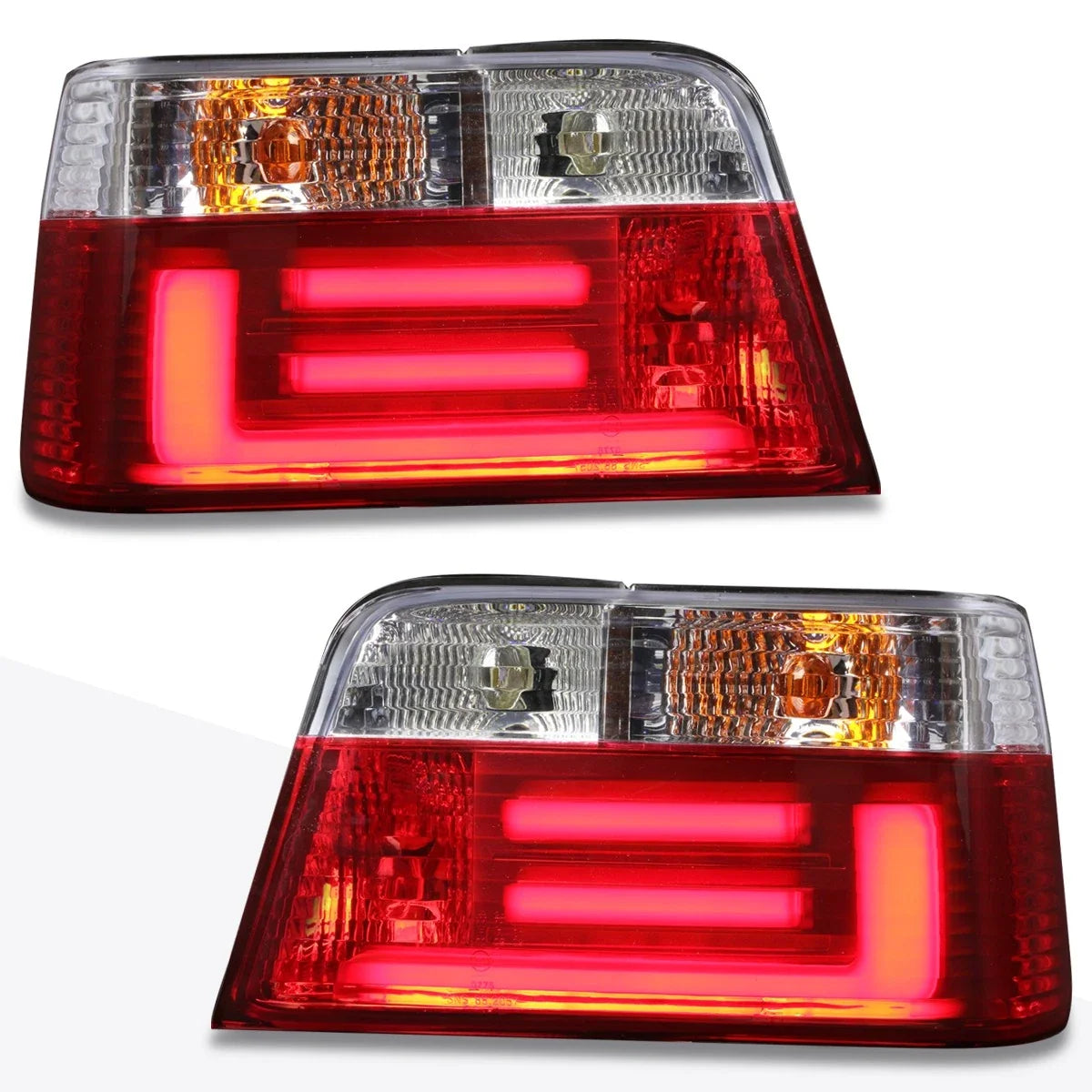3D LED Bar Tail Light for BMW E36 3-Series 1992–1999 (Clear/Red)