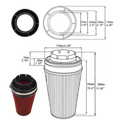 Intake System with Heat Shield and Filter for 1999-2006 GMC Silverado