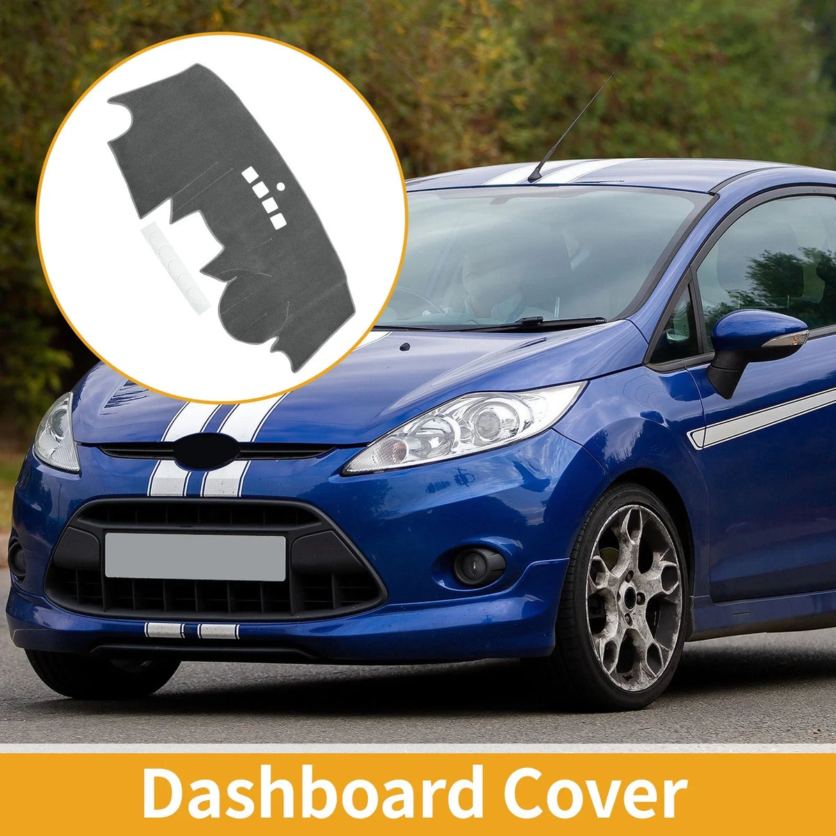 Dashboard Cover Mat for Ford Fiesta MK7 (2009–2017) Gray 1 Pc