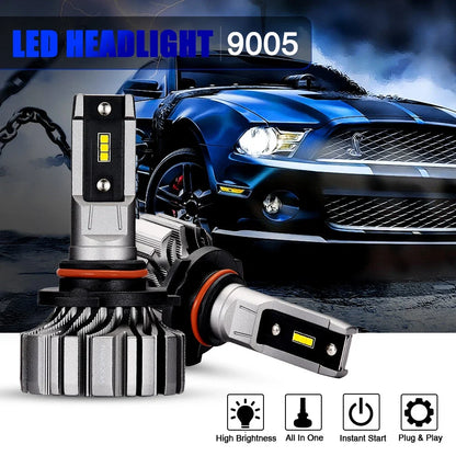 2X 9005 HB3 LED Headlights for NOVSIGHT, 6500K, 8000 Lumens