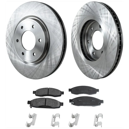 Brake Disc and Pad Kit for Front Left & Right Nissan Titan 2007