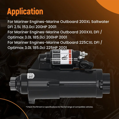 Starter Motor for 150XL 150CXL 150L Mercury Optimax Verado (2000-2014)
