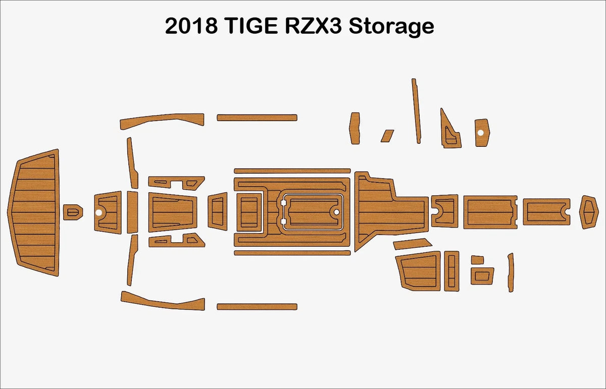 EVA Foam Teak Deck Pads for Tige RZX3 (2018)