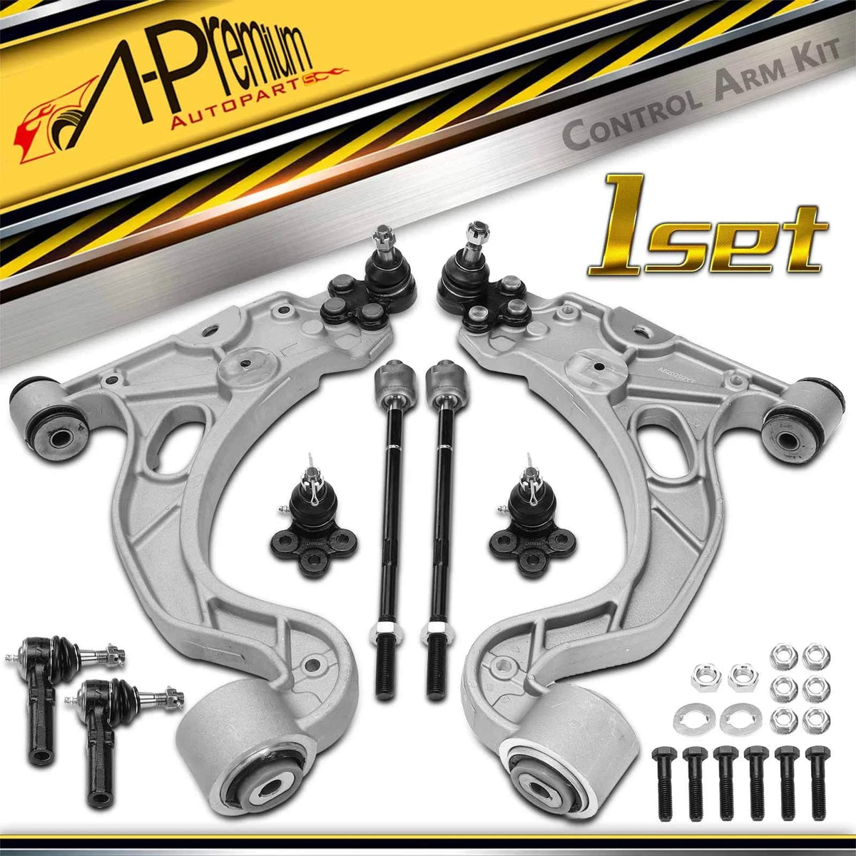 Set of 8 Front Lower Control Arm Ball Joints Tie Rod Ends for Buick Cadillac